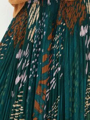 FatFace Green Paignton Landscape Pleated Midi Skirt - Image 4 of 5