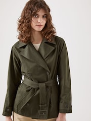 Kaldtvaer Green Petite Kristian Short Trench Coat - Image 1 of 6