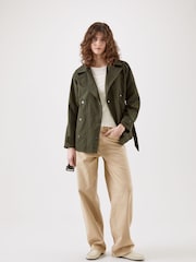 Kaldtvaer Green Petite Kristian Short Trench Coat - Image 3 of 6