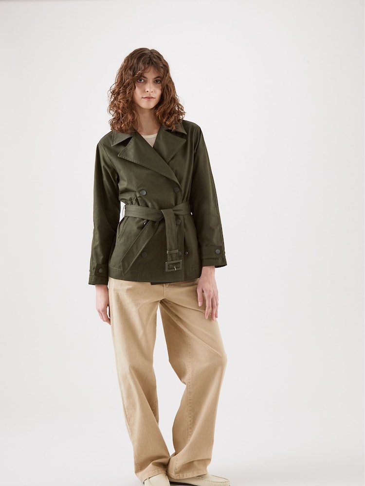 Kaldtvaer Green Petite Kristian Short Trench Coat - Image 6 of 6