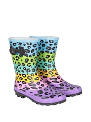 Mountain Warehouse Blue Mid Height Womens Printed Rubber Waterproof Wellies - Image 1 of 6