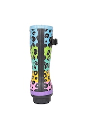 Mountain Warehouse Blue Mid Height Womens Printed Rubber Waterproof Wellies - Image 3 of 6