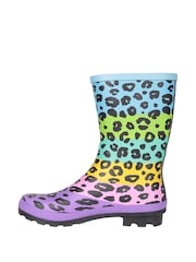 Mountain Warehouse Blue Mid Height Womens Printed Rubber Waterproof Wellies - Image 4 of 6