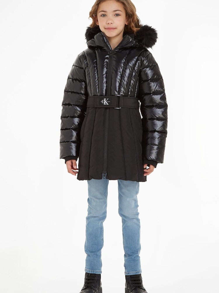 Calvin Klein Kids Belted Puffer Coat - Image 1 of 6