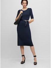 BOSS Blue Frussi Cropped Sleeve Knitted Dress - Image 1 of 5