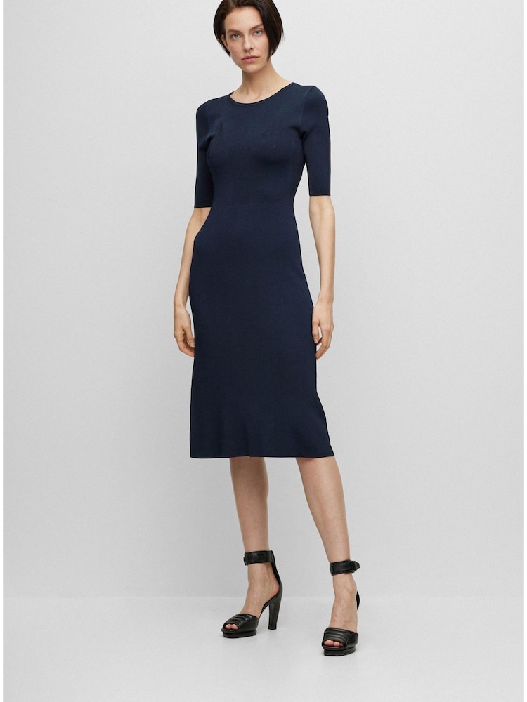 BOSS Blue Frussi Cropped Sleeve Knitted Dress - Image 2 of 5