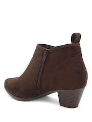 Pavers Brown Wide Fit Smart Block Heel Ankle Boots - Image 4 of 6