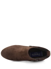Pavers Brown Wide Fit Smart Block Heel Ankle Boots - Image 5 of 6