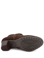 Pavers Brown Wide Fit Smart Block Heel Ankle Boots - Image 6 of 6
