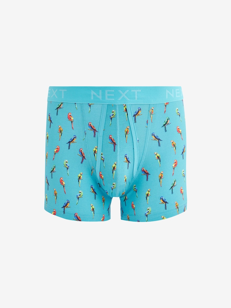 Blue Mixed Birds 4 pack A-Front Boxers - Image 4 of 7