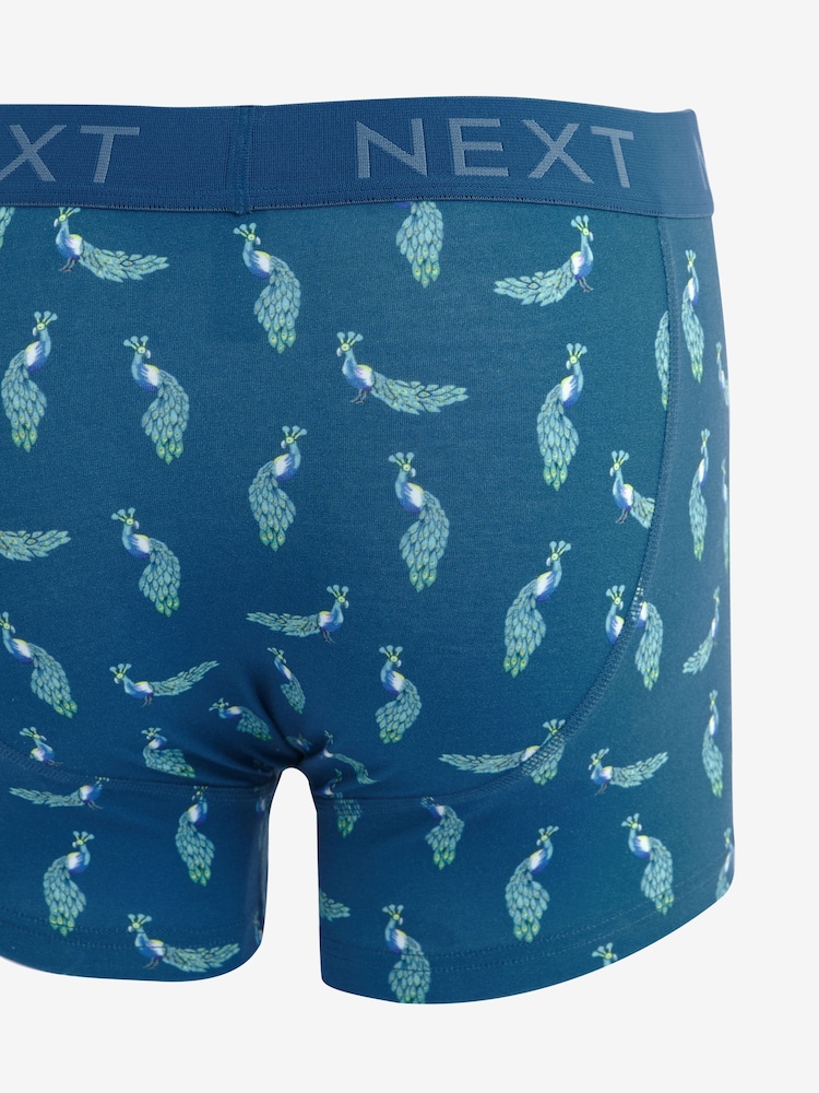Blue Mixed Birds 4 pack A-Front Boxers - Image 6 of 7