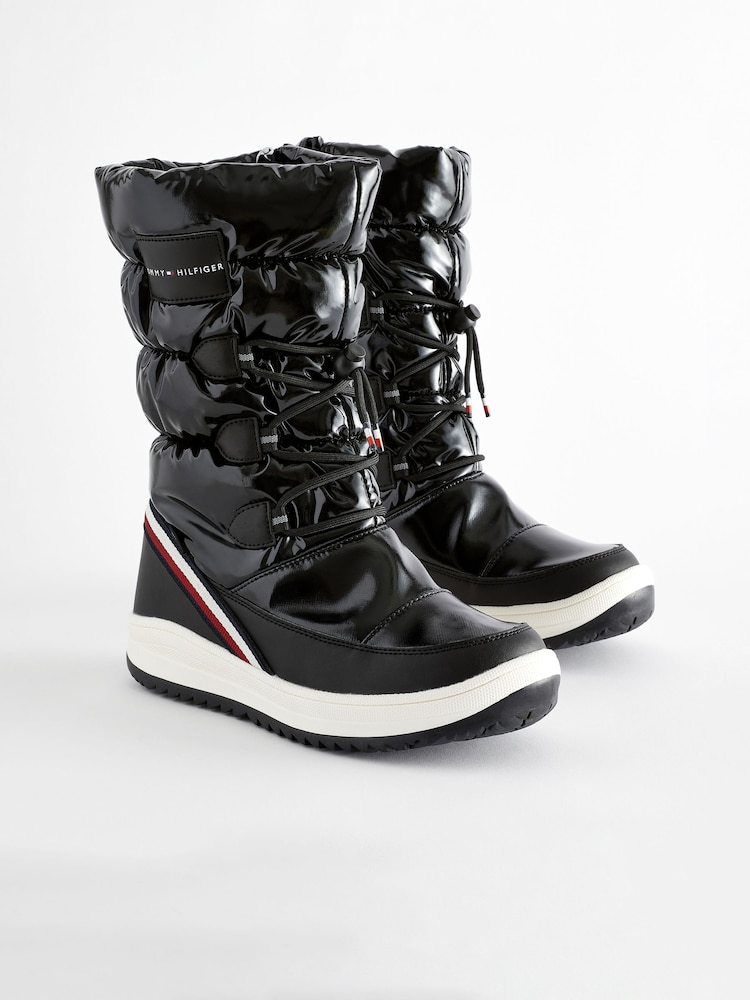 Tommy Hilfiger Black Kids Snow Boots - Image 2 of 4