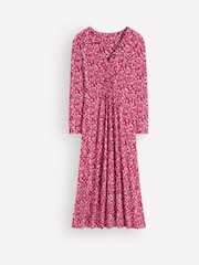 Boden Red Jasmine Ruched Jersey Dress - Image 5 of 5