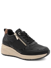 Pavers Black Bellissimo Wide Fit Zip & Lace Trainers - Image 3 of 6