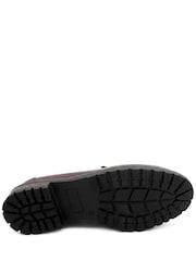 Pavers Burgundy Red Wide Fit Chunky Sole Penny Loafers - Image 5 of 5