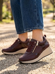 Pavers Red Bellissimo Wide Fit Zip & Lace Trainers - Image 1 of 6