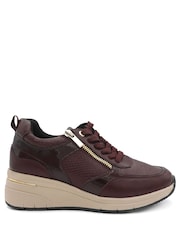Pavers Red Bellissimo Wide Fit Zip & Lace Trainers - Image 2 of 6