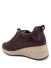 Pavers Red Bellissimo Wide Fit Zip & Lace Trainers - Image 4 of 6