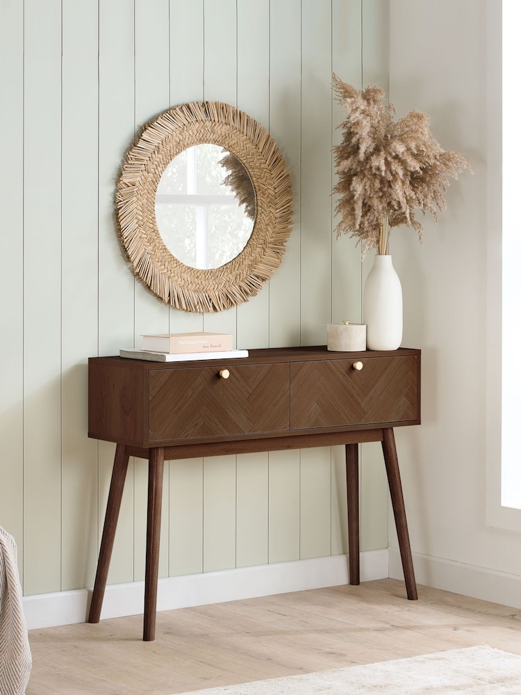 Birlea Walnut Herringford Console Table - Image 1 of 6 Birlea Walnut Herringford Console Table - Image 1 of 6
