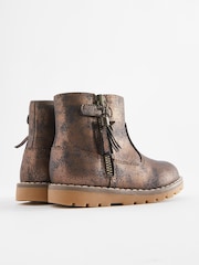 Bronze Brown Standard Fit (F) Warm Lined Tassel Detail Zip Boots - Image 3 of 5