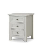 Julian Bowen Dove Grey Maine 3 Drawer Bedside Table - Image 3 of 5