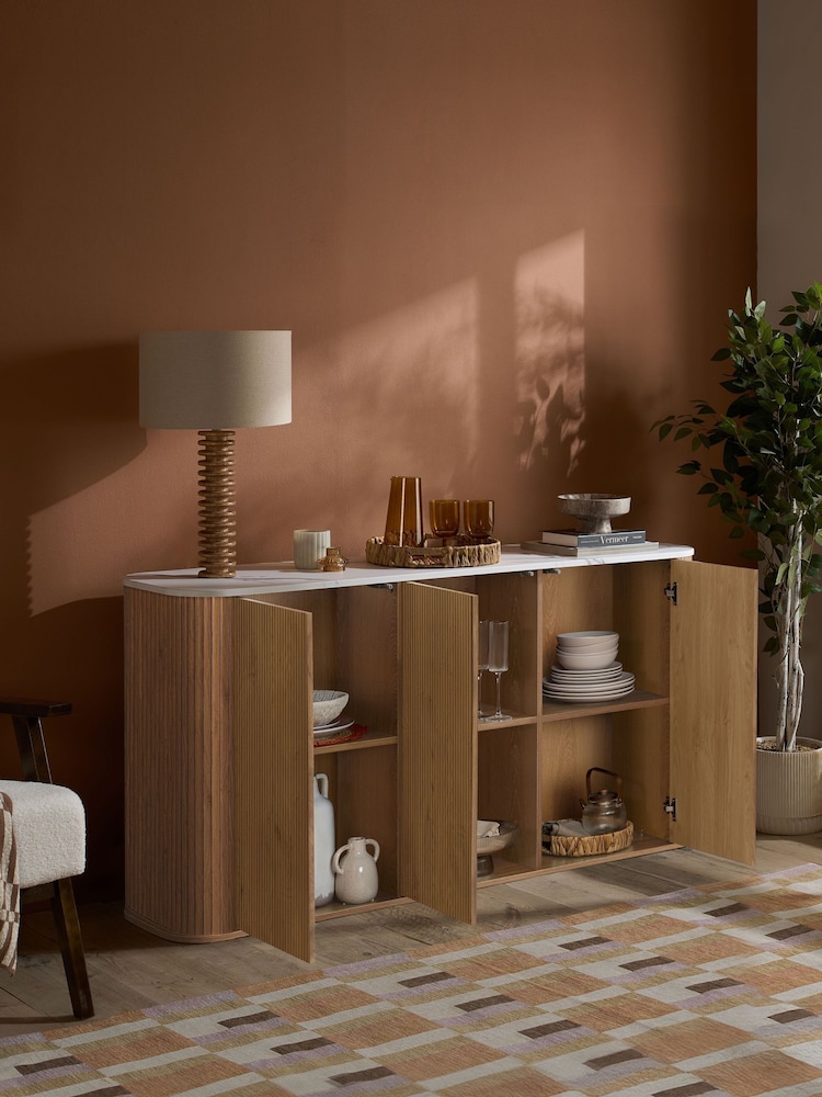 Birlea Oak Russo 3 Door Sideboard - Image 1 of 9 Birlea Oak Russo 3 Door Sideboard - Image 1 of 9