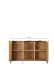 Birlea Oak Russo 3 Door Sideboard - Image 9 of 9