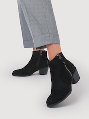 Pavers Black Western-Heeled Ankle Boots - Image 1 of 6
