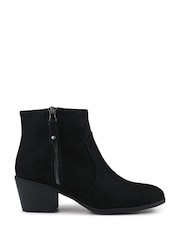 Pavers Black Western-Heeled Ankle Boots - Image 2 of 6