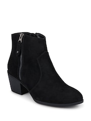 Pavers Black Western-Heeled Ankle Boots - Image 3 of 6