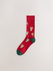 Green/ Blue/ Red Grinch Christmas Socks 3 Pack - Image 3 of 6
