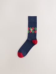 Green/ Blue/ Red Grinch Christmas Socks 3 Pack - Image 4 of 6