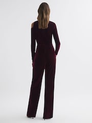 Reiss Berry Adele Velvet Off-The-Shoulder Jumpsuit - Image 4 of 4