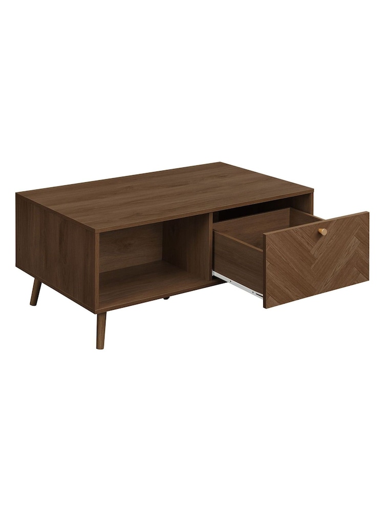 Birlea Walnut Herringford 1 Drawer Coffee Table - Image 10 of 10 Birlea Walnut Herringford 1 Drawer Coffee Table - Image 10 of 10