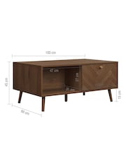 Birlea Walnut Herringford 1 Drawer Coffee Table - Image 4 of 10