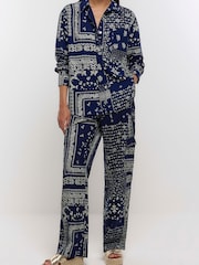 River Island Blue Straight Cargo Trousers - Image 1 of 1