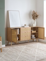 Birlea Oak Croxley 2 Door 3 Drawer Sideboard - Image 2 of 12