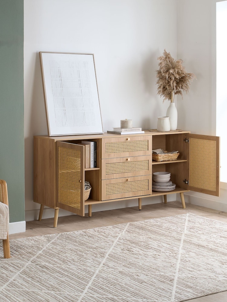 Birlea Oak Croxley 2 Door 3 Drawer Sideboard - Image 2 of 12 Birlea Oak Croxley 2 Door 3 Drawer Sideboard - Image 2 of 12