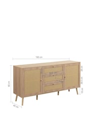 Birlea Oak Croxley 2 Door 3 Drawer Sideboard - Image 4 of 12