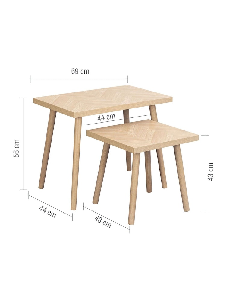 Birlea Oak Herringford Nest of Table - Image 5 of 5 Birlea Oak Herringford Nest of Table - Image 5 of 5