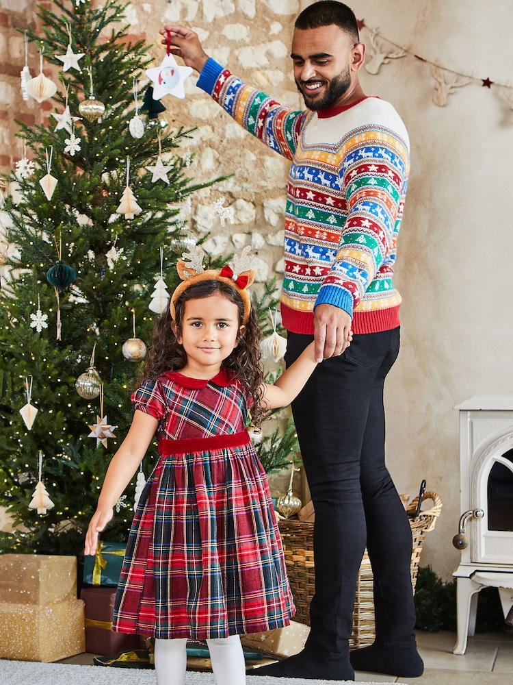 JoJo Maman Bébé Multi Mens Christmas Fair Isle Pattern Jumper - Image 2 of 2