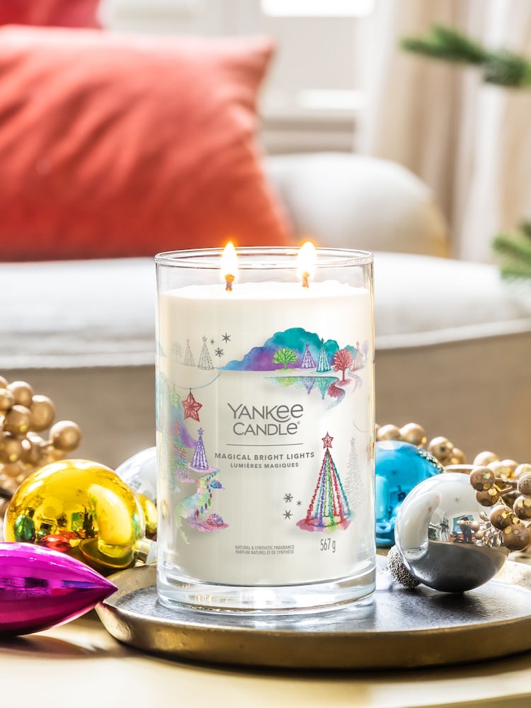 Yankee Candle White Signature Large Tumbler Magical Bright Lights Scented Candle - Image 1 of 3