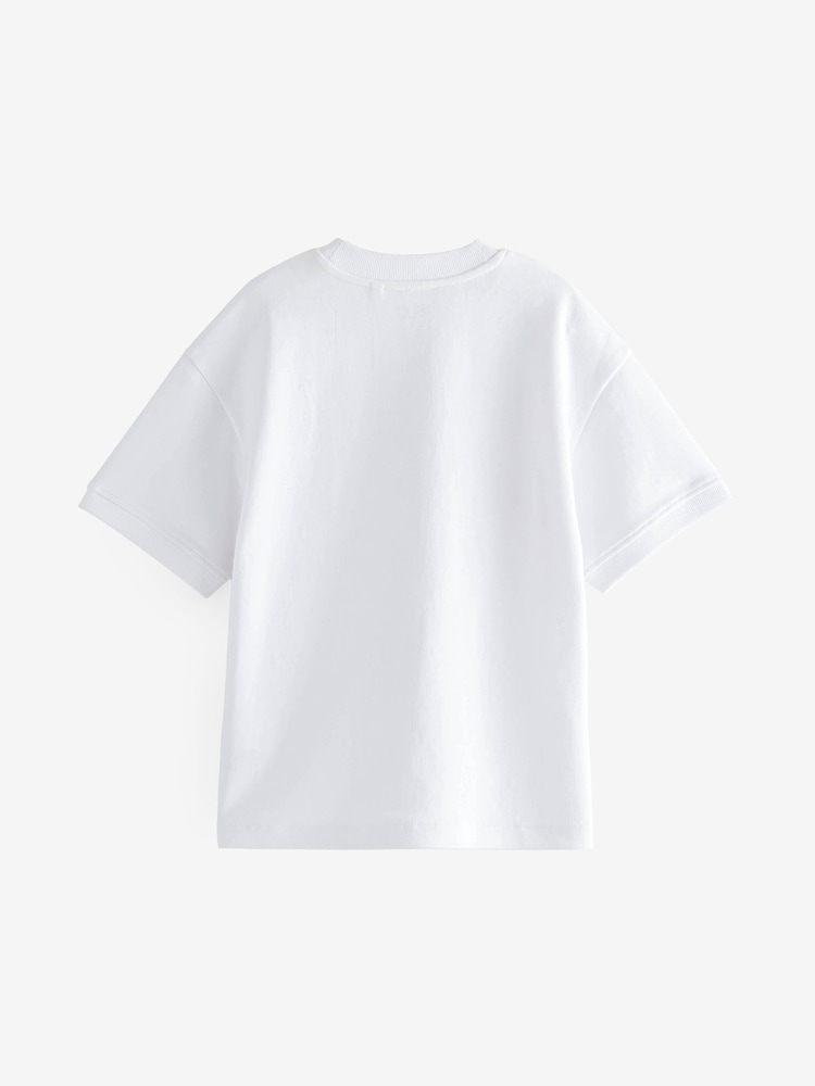 White Relaxed Fit Heavyweight T-Shirt (3-16yrs) - Image 2 of 3
