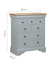 Willis & Gambier Dove Grey Chantilly 3 Drawer 7 Drawer Chest - Image 4 of 11