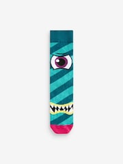 Bright Monsters Fun Pattern Socks 5 Pack - Image 2 of 6