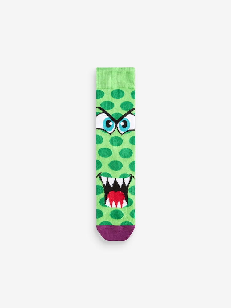 Bright Monsters Fun Pattern Socks 5 Pack - Image 6 of 6