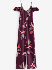 Blumenmuster in Lila - Schulterfreier Jumpsuit - Bild 5 von 6