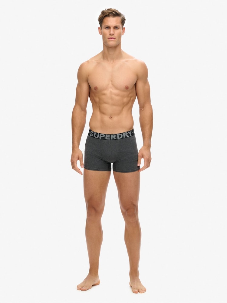 Superdry Black 100% Cotton Boxer Shorts 3 Pack - Image 2 of 7 Superdry Black 100% Cotton Boxer Shorts 3 Pack - Image 2 of 7