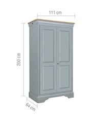 Willis & Gambier Dove Grey Chantilly 2 Door Wardrobe - Image 4 of 11