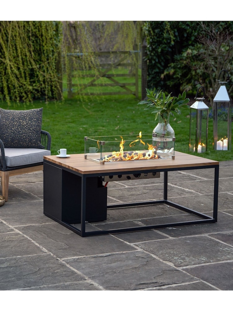 Pacific Natural Garden Cosiloft 120 Teak Fire Pit Table - Image 1 of 6